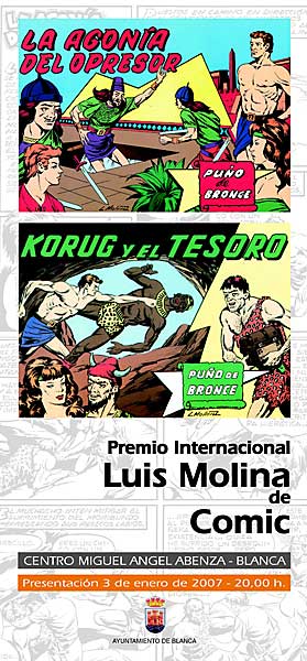 Cartel de la presentación del Premio Internacional "Luis Molina" de cómic, el 3 de enero de 2007